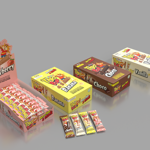 Кукурузный снек с кремовой клубничной начинкой TibTop Tigo Pop Cream 8 г.